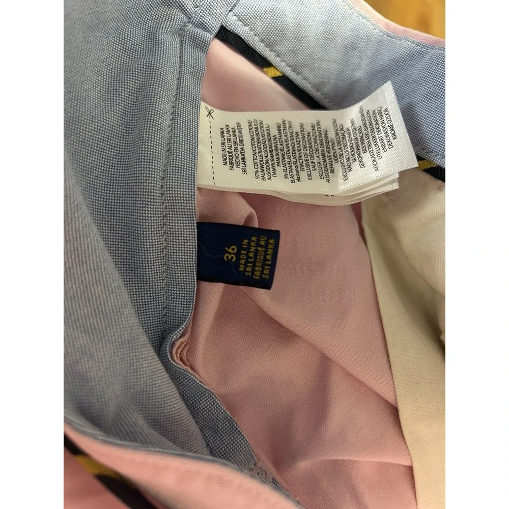 Polo Ralph Lauren Shorts Mens 36 Pink Stretch Chino Blue Pony Logo Preppy Pocket